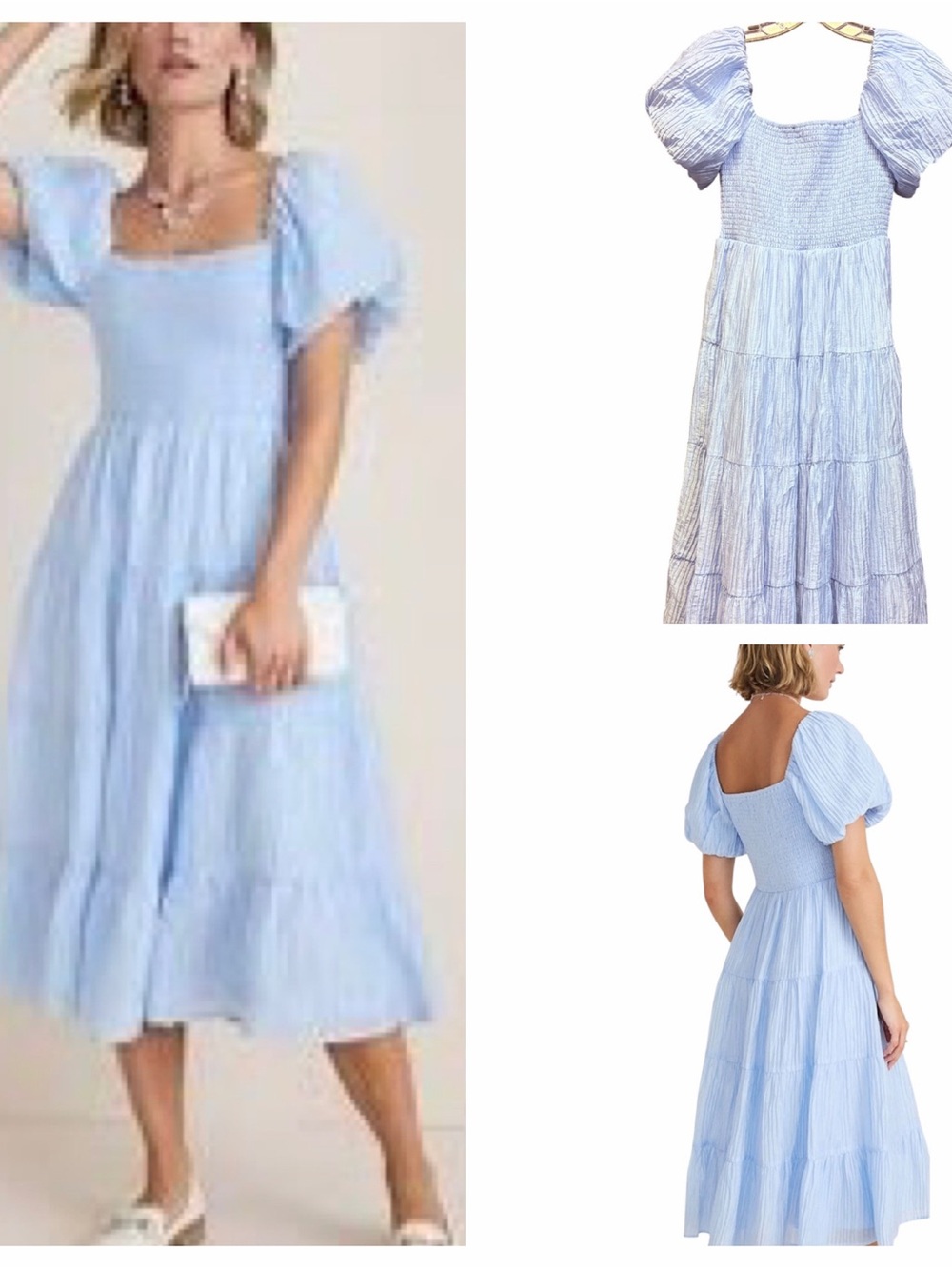 Stacey Puff Sleeve Smocked Midi
Dress Size X-S